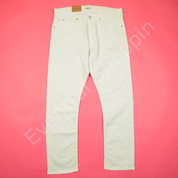 Polo Ralph Lauren Jeans Mens 34 White Varick Slim Straight Low Stretch New - Picture 2 of 7